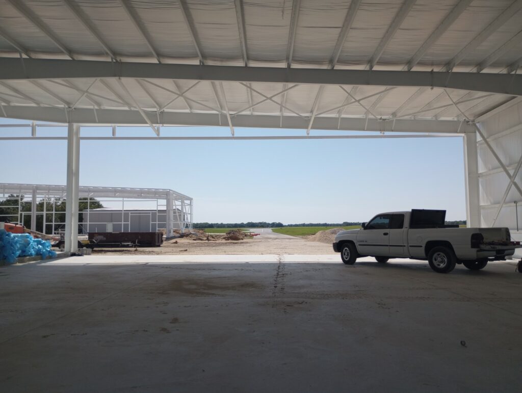 Hangar under construction, view from inside - Aeroplex Private Hangars in Ocala, FL